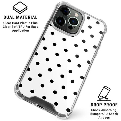 White and Black Polka Dots iPhone 16 Pro Clear Case